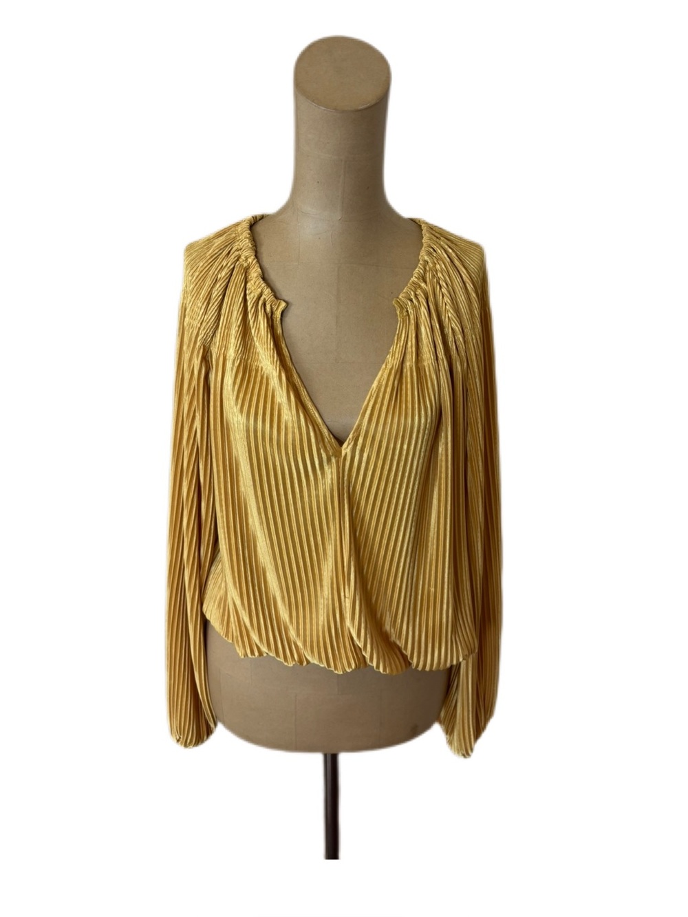Ramy Brook Lenon V-neck blouse Gold Size Medium